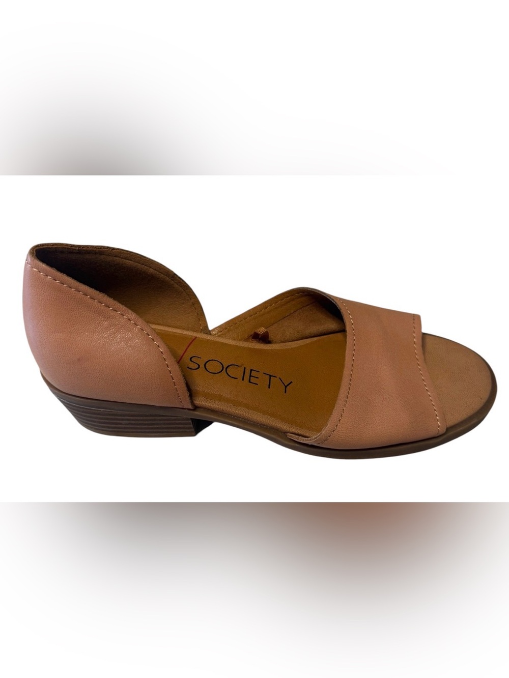 Sole Society Blush-Tan D'Orsay Open-Toe Flats - Picture 2 of 16